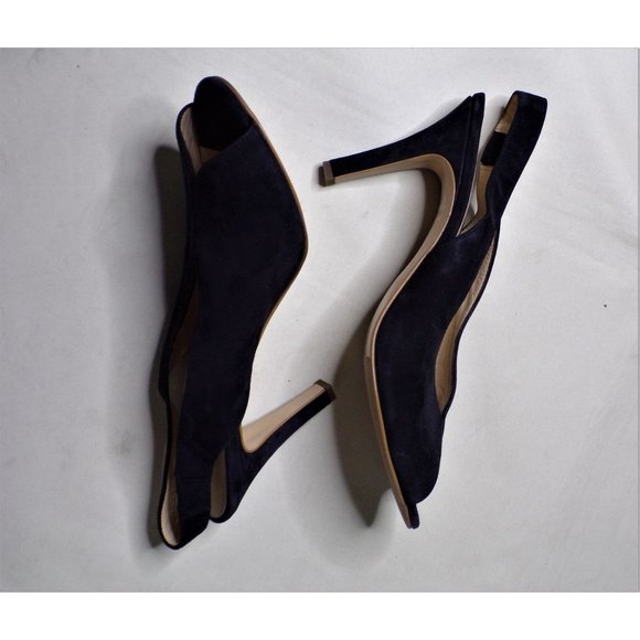 🆕 PAUL GREEN Avanti Peep Toe Slingback Pump Shoes Suede Black 9.5 - Picture 6 of 9